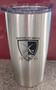 Watch your favorite team and keep your cocoa or coffee pipping hot.  Stainless steel, 20 ounce travel mug.  Clear slide open top, screened soccer logo.