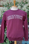 Maroon crewneck sweatshirt with screened Shattuck logo .  Remember the good times and great friends made during your years at Shattuck.  Come visit soon!  50/50 blend.