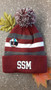 A warm hat for our Future Sabres.  Youth striped knit cuff hat with pom. 100 % Acrylic hand wash dry flat  