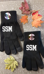 •	Keep your hands cozy and warm while you cheer on the Sabres with SSM embellished iText adult large size gloves with the ability to text. These Gloves are 83% Acrylic / 1% Spandex / 15% Polyester / 1% Wool/Nylon