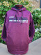 Maroon, sublimated hoodie, full chest screened logo.  Open side welt packets, self cuffs and band, contrasting drawcord.