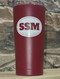 Enjoy a warm beverage in the ice arena or a cool sip cheering for your team on the pitch. 20 ounce powder coated tumbler with SSM logo.  18/8 Stainless Steele, PBA-Free, double-wall insulation, sipper lid.
