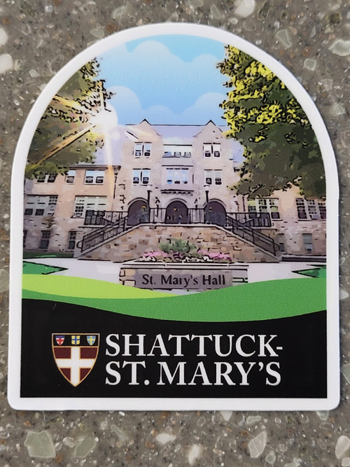 The Middle School, or remembering your beloved St. Mary's Hall, this custom sticker features a special laminate that protects from exposure to wind, rain and sunlight. You can even put it in your dishwasher and have it come out looking brand new.  2.5 x 3 inches