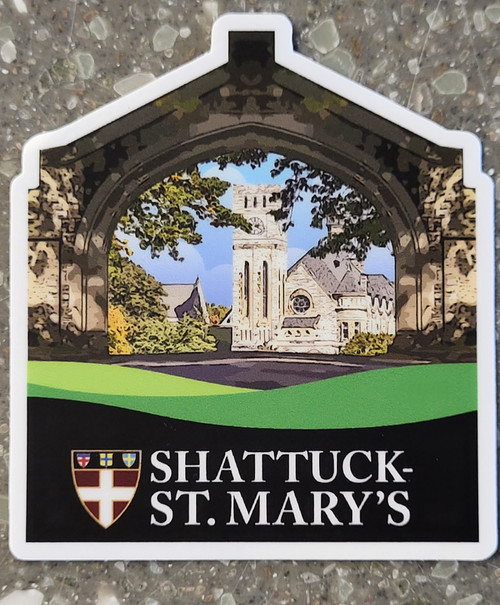 Everyone recalls their first time entering campus through The Arch. This custom sticker featuring a special laminate that protects from exposure to wind, rain and sunlight. You can even put it in your dishwasher and have it come out looking brand new. 2.5 X 3 inches.