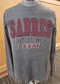 Men's dark grey thermal long-sleeved shirt in size 3XL. Featuring maroon appliqued Sabres Shattuck-St. Mary's SSM logo on front. 80% polyester, 14% Rayon & 6% Spandex.