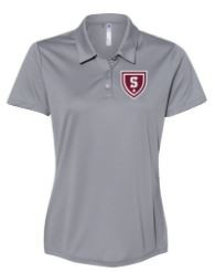 Moisture wicking Adidas Uniform Women’s polo shirt in gray. Embroidered with new S Shield logo. Women's size 3XL.  100% polyester