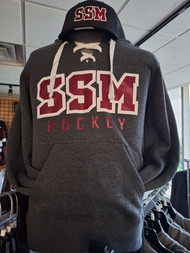 Hooded lace up hockey sweatshirt with screen print logo. 80/20 Blend. Adult  2XL - 3XL.