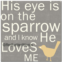 His Eye is on the Sparrow - 5x5 Cafe Mount