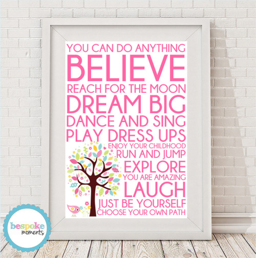 Product image of Words For Girls Print