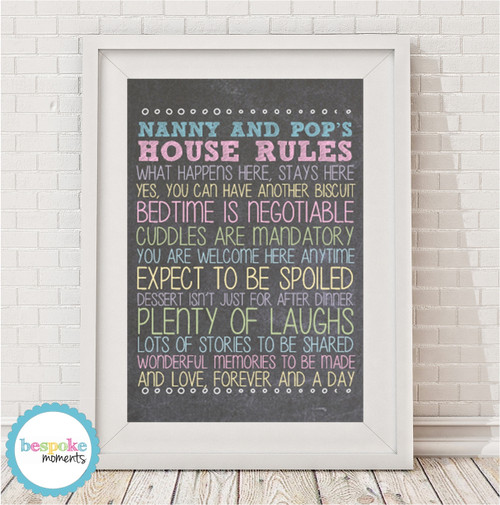 Product image of Personalised Grandparents' Rules Print
