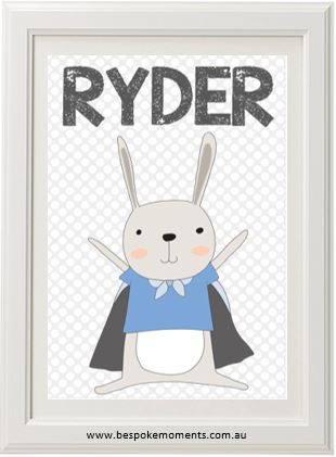 Product image of Superhero Rabbit Name Print