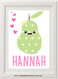 Kawaii pear name print