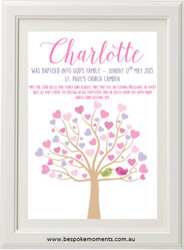 Pastel Tree Christening Print