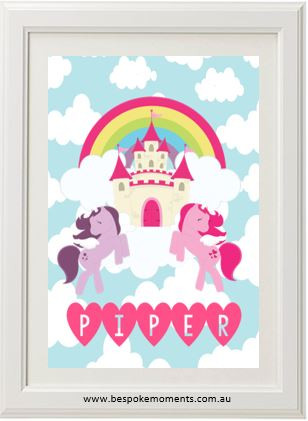 Product image of Unicorn Cloud Castle Name Print