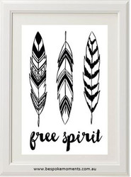 Free Spirit Feather Monochrome Print