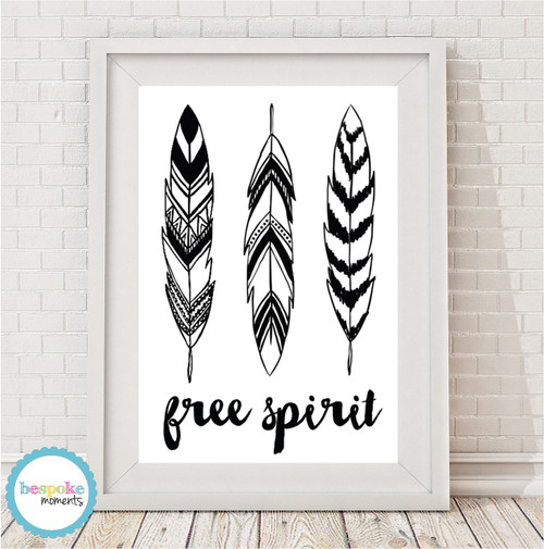 Product image of Free Spirit Feather Monochrome Print
