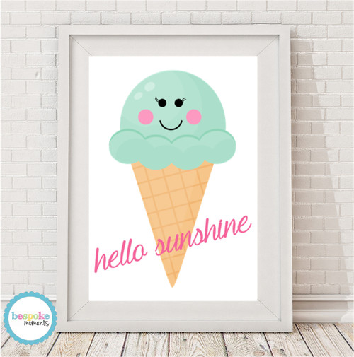 Product image of Hello Sunshine Ice Cream Cone Print
