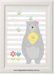 Honey Bear Girl Print