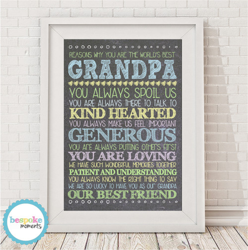 Product image of Personalised Best Grandpa Print