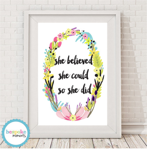 Product image of She Believed She Could Floral Print