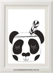 Monochrome Sleepy Panda Print