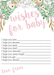Wishes For Baby Cards Floral - Pack of 12
