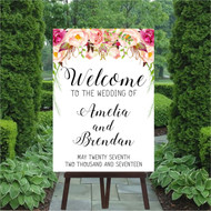 Rustic Blooms Wedding Welcome Sign