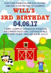 Farm Animals Birthday Invitation