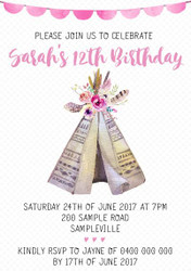 Boho Babe Birthday Invitation
