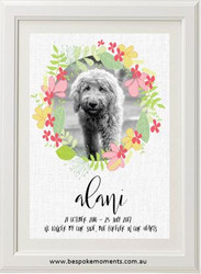 Pet Memorial Print - Floral Dog