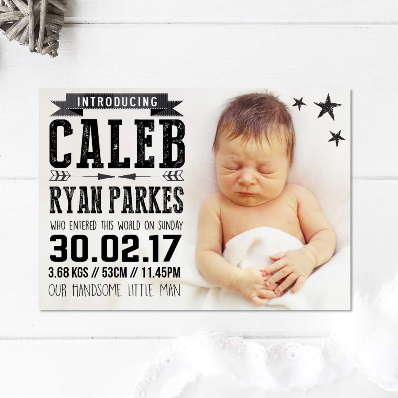 pack mono baby announcement card baby announcement cards