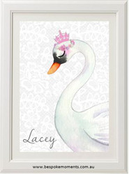 Royal Swan Princess Name Print