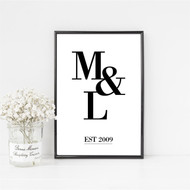 Personalised Couple's Initial Print