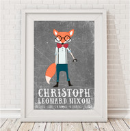 Mr Fox Birth Print