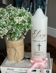 The Zara Baptism Candle (Any Colour Ribbon)