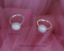 Bright white  Natural  10mm Round ring 