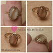 smooth stone with hair 14k Gold  Breastmilk ring 10x14