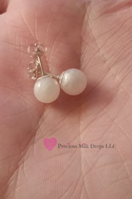 Stud 7mm Milk Drop Earrings