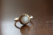 rond yelow gold 10 MM  ring with Brestmilk 