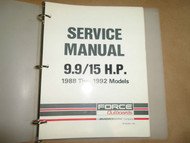 1988 1989 1990 1991 1992 Force Outboards 9.9/15 HP Service Manual 90-823264 x