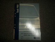 1998 Saab 900 2:3 Fuel & Intake System ORVR OBD II Supplement Service Manual OEM