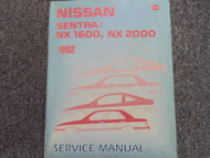 1992 Nissan Sentra NX 1600 2000 Service Repair Shop Manual Factory OEM Book 92 x