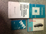 1991 Lincoln Continental Service Shop Manual Set W EVTM SPECS + EMISSIONS BOOK