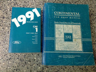 1991 Lincoln Continental Service Shop Manual Set W SPECIFICATIONS BOOKLET WOW
