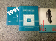 1991 Lincoln Continental Service Shop Manual Set W EVTM & SPECIFICATIONS BOOK