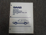 1985 86 1987 Saab 9000 Service Information Supplement NO. 6-B Manual FACTORY 87