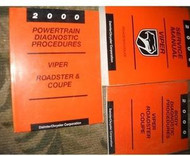 2000 Dodge Viper Coupe Roadster Service Shop Repair Manual FACTORY SET 2000 BOOK