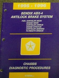 1996 DODGE PLYMOUTH NEON CHASSIS Diagnostic Procedures Service Shop Manual OEM