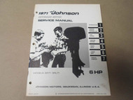 1971 Johnson Outboards Service Repair Shop Manual 6 HP 6R71 6RL71 OEM Boat x