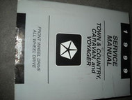 1999 DODGE CARAVAN CHRYSLER TOWN & COUNTRY VOYAGER Service Shop Repair Manual 99